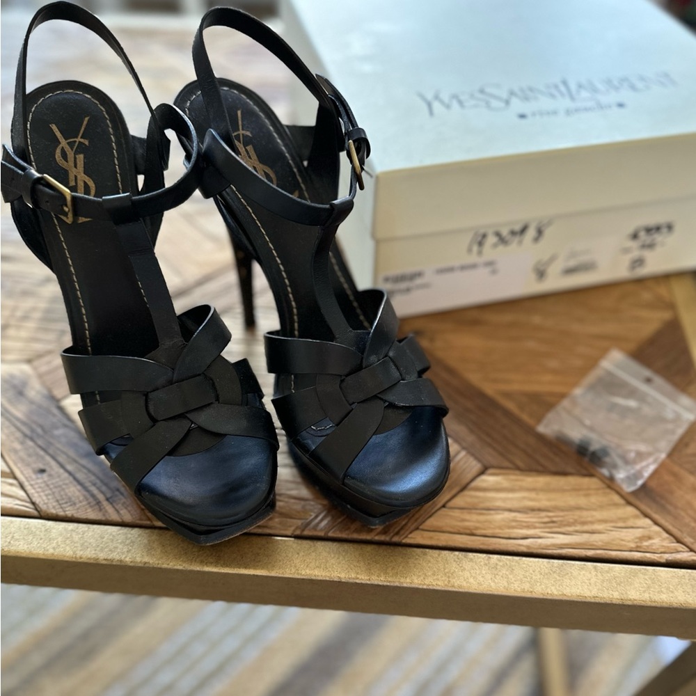 EUC YSL Tribute sandals w/original box size 38. Made to honor his passing in ‘08